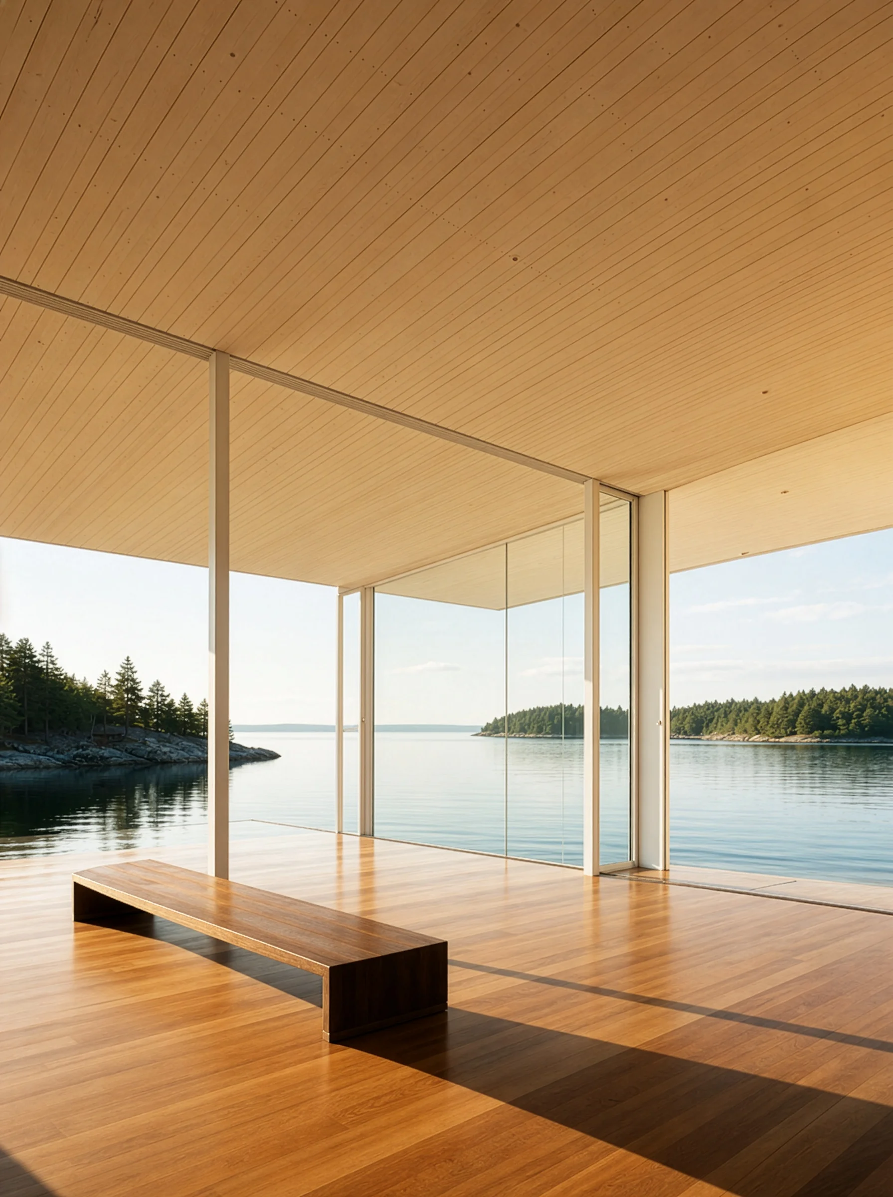 minimalist waterfront pavilion