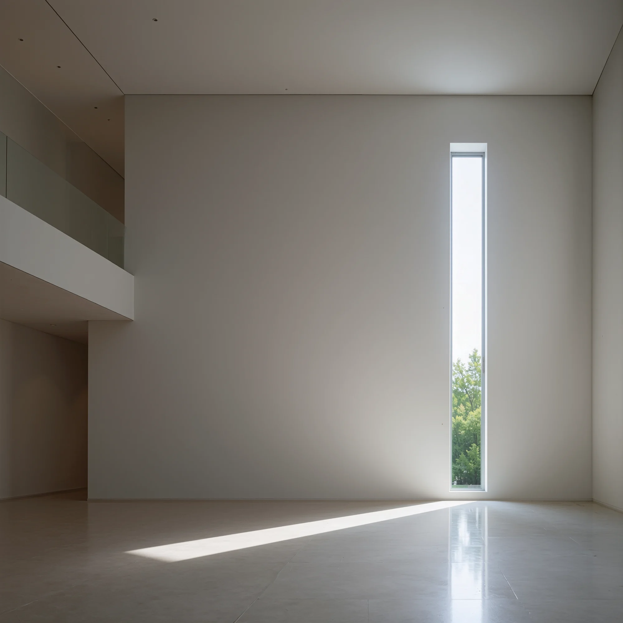 minimalist interior with vertical window