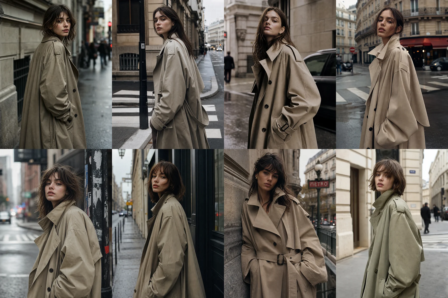 Grid comparison of vague fashion prompts with and without a Vogue persona