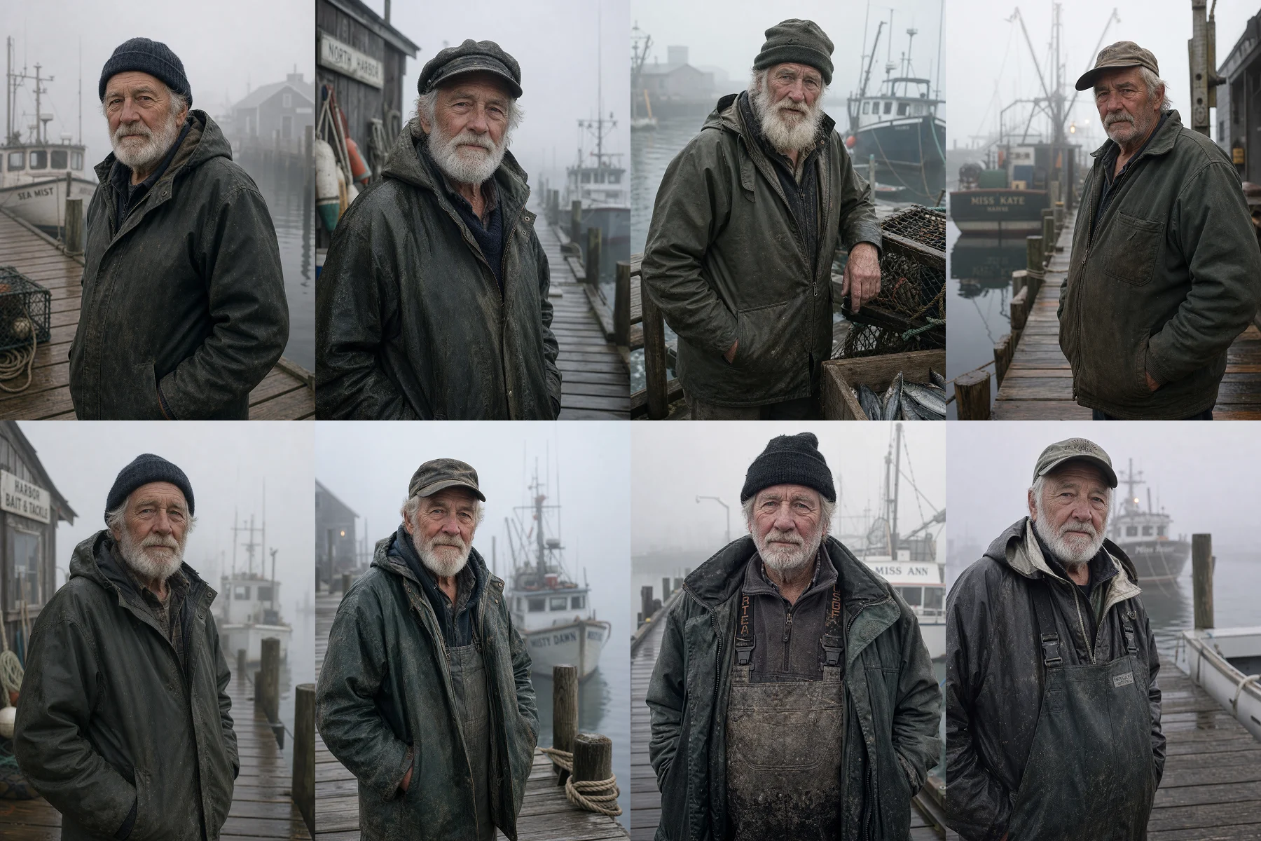 Grid comparison of vague documentary prompts with and without a National Geographic persona