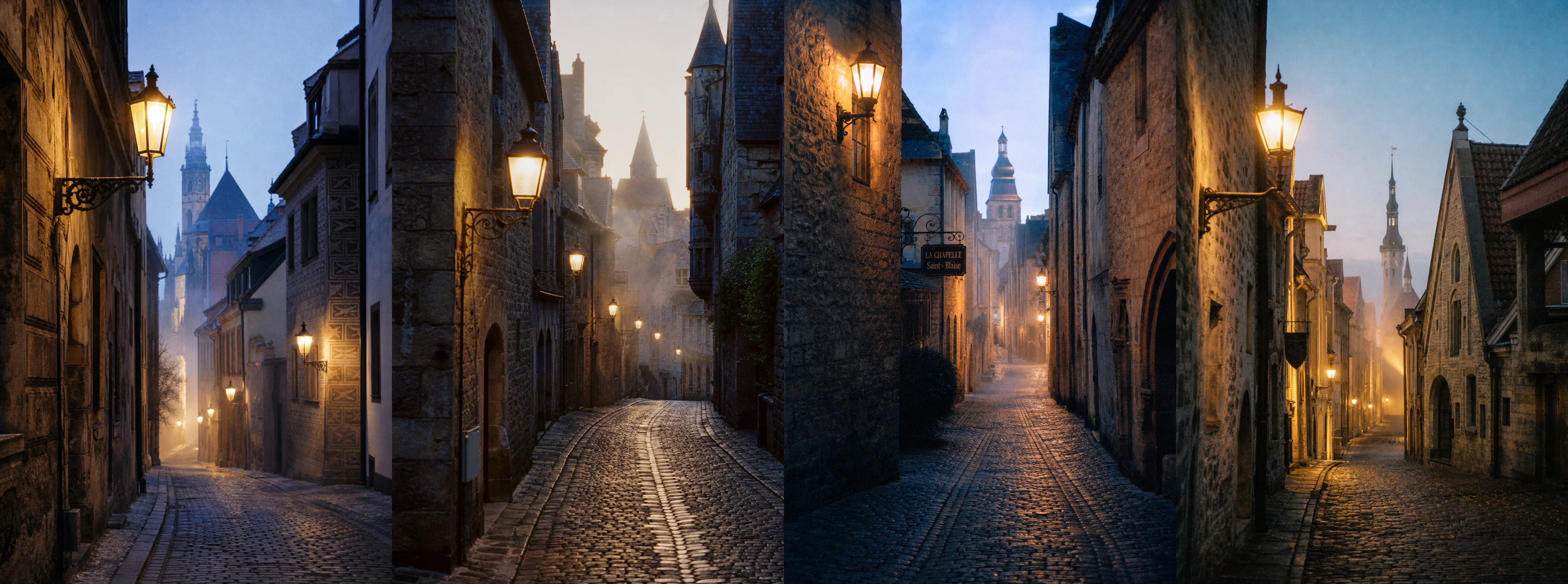 Historic cobblestone street generated using negative exclusion constraints