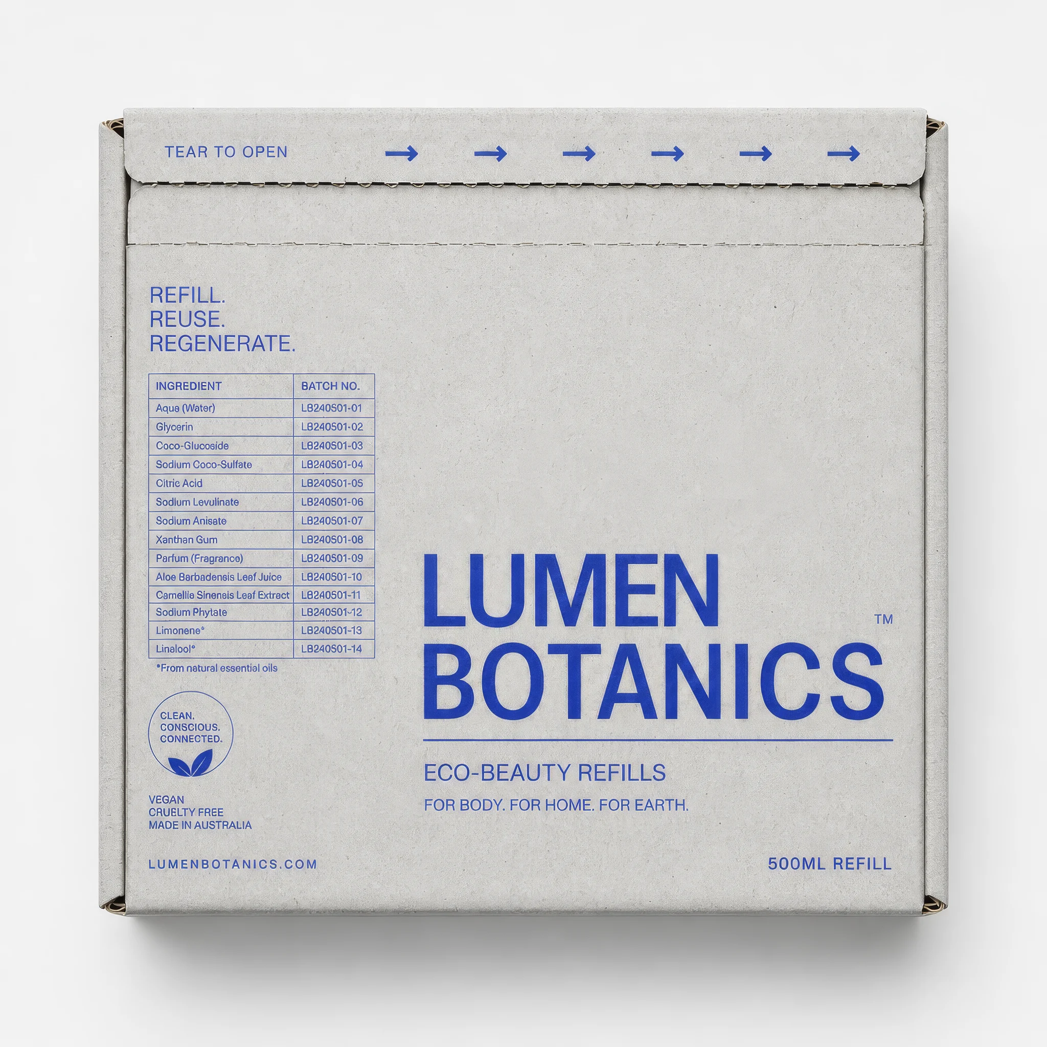 Lumen Botanics Eco Beauty Refill Mailer Box