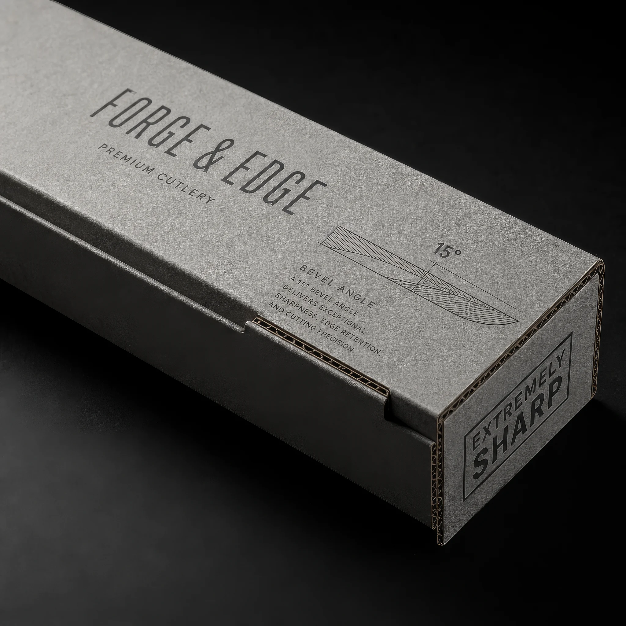 Minimalist Grey Cardboard Cutlery Packaging