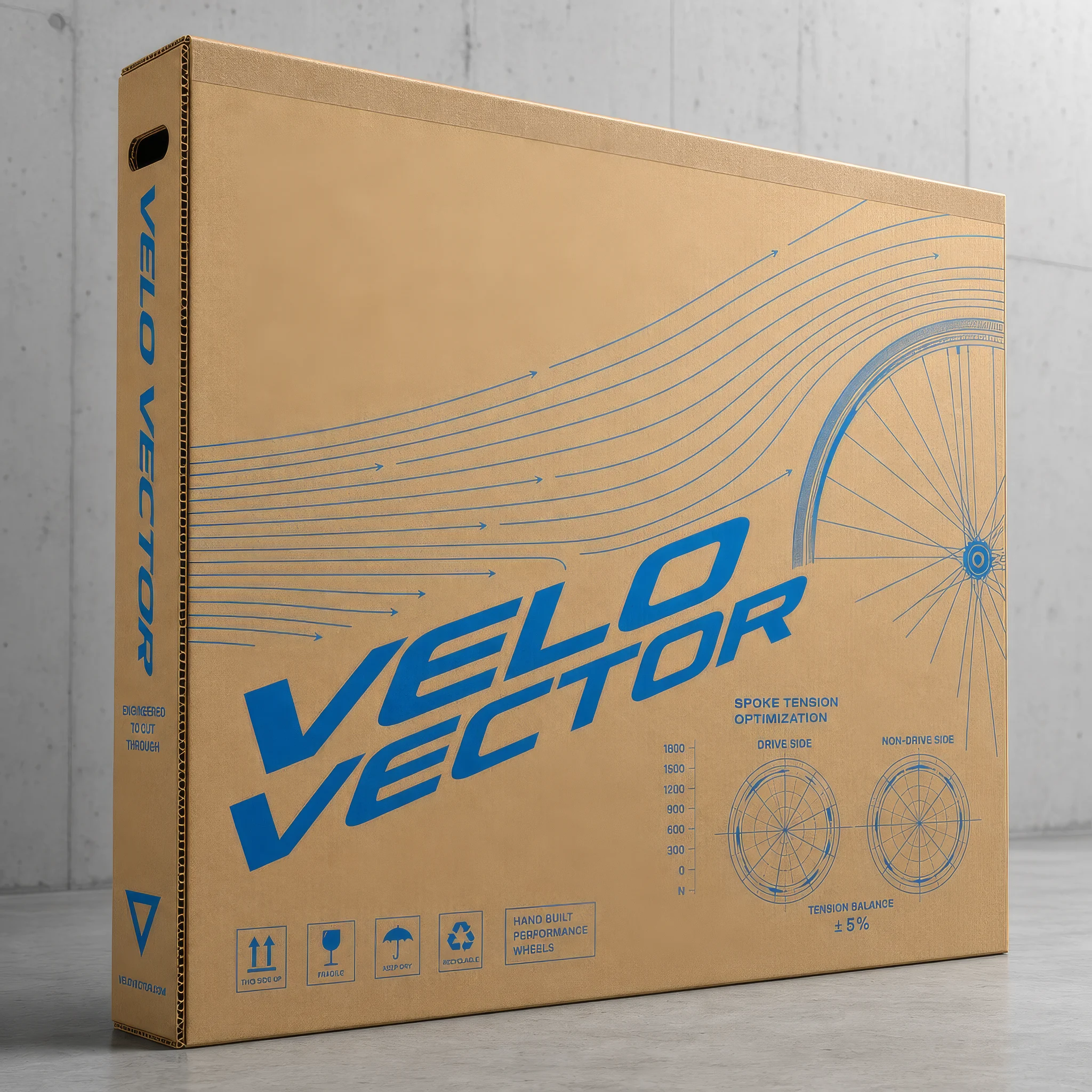 Velo Vector Bicycle Wheel Shipping Box