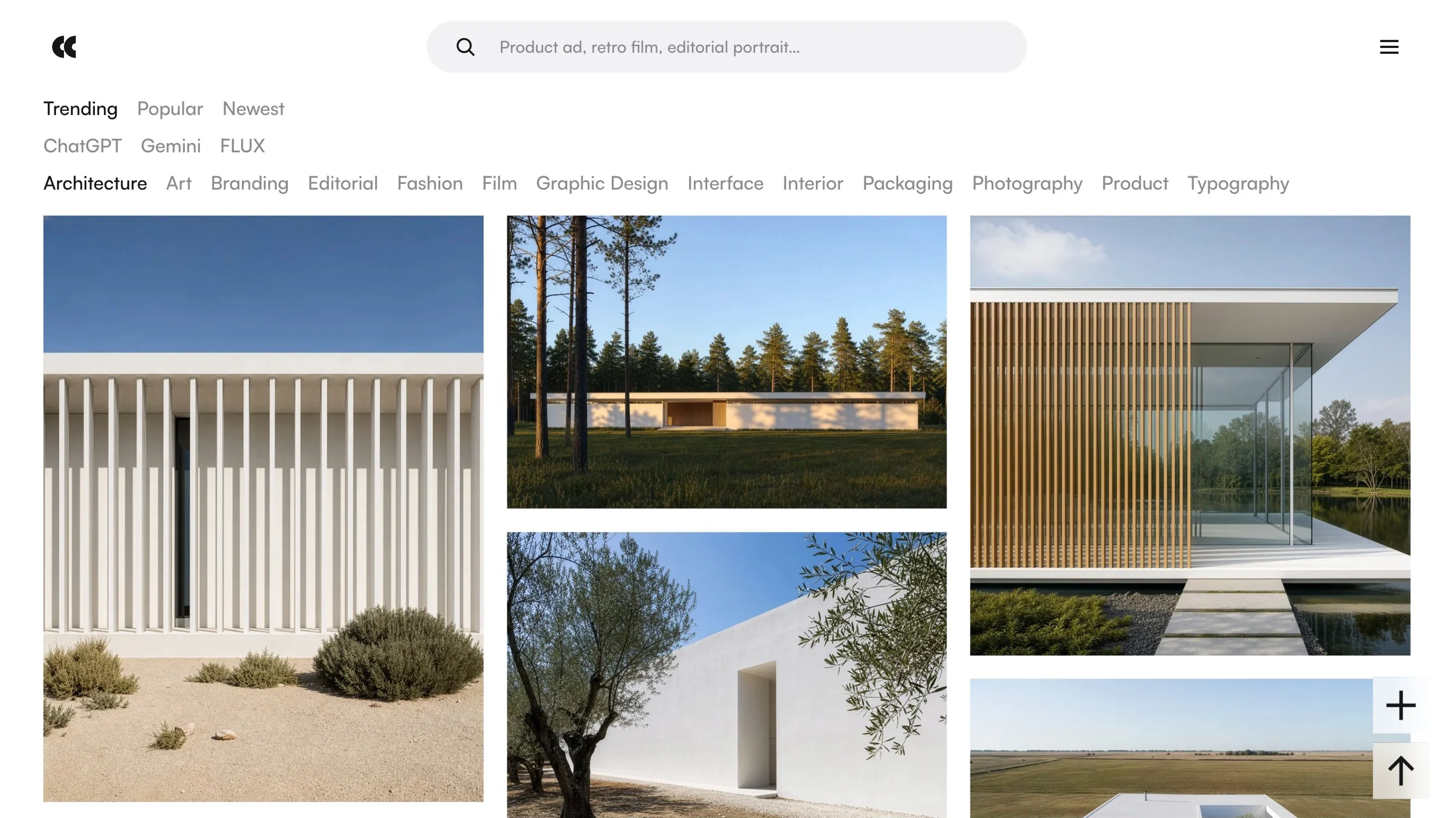 The ctrlc.ai gallery interface displaying curated visual references alongside their exact prompt structures