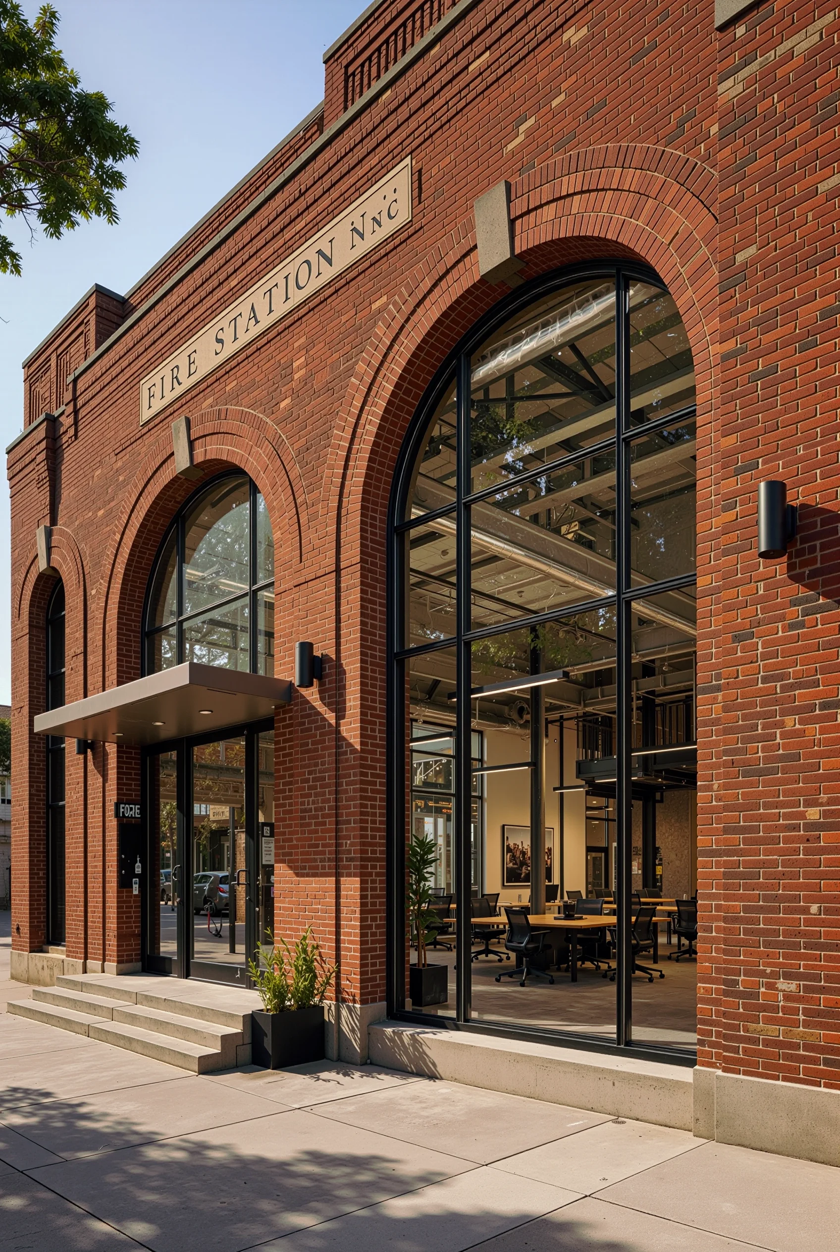 Modern Office Inside a Converted Fire Station